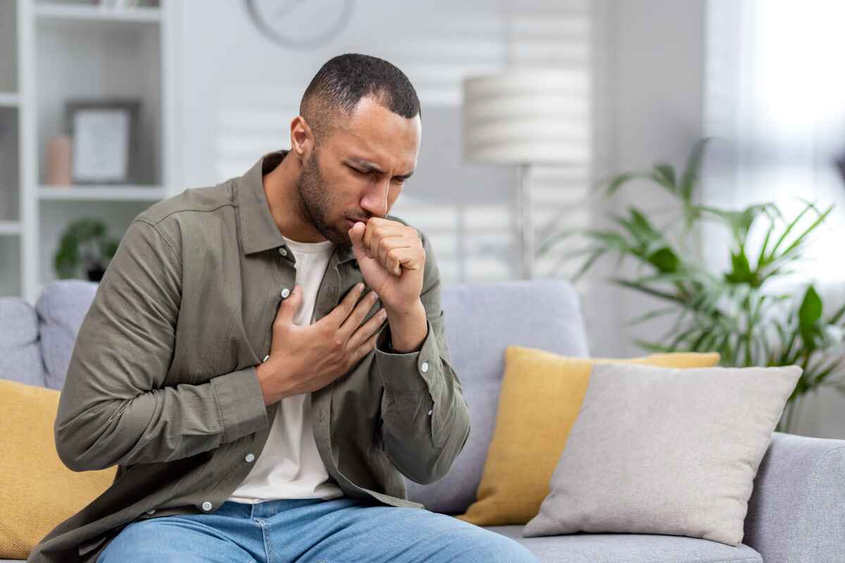 Coughing man wonders how to stop a nagging cough
