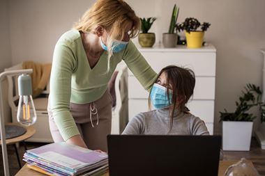 kids wearing masks at school
