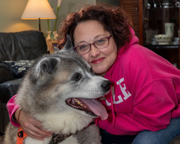 Amber St. Jacques with dog Bear