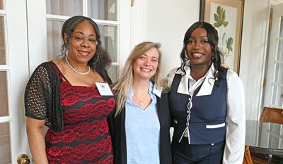 Oneka Wiggins, RN, (left) and Fabiola Belidor, RN, (right) with Shannon Christian, RN