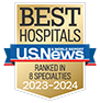 US News and World Report badge 8 specialties 