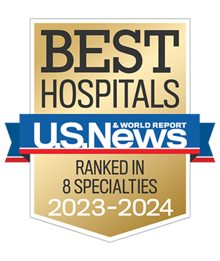 US News and World Report badge 8 specialties 